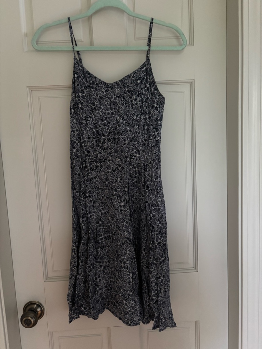 Old Navy Navy Floral Strapless-Style above the knee Dress